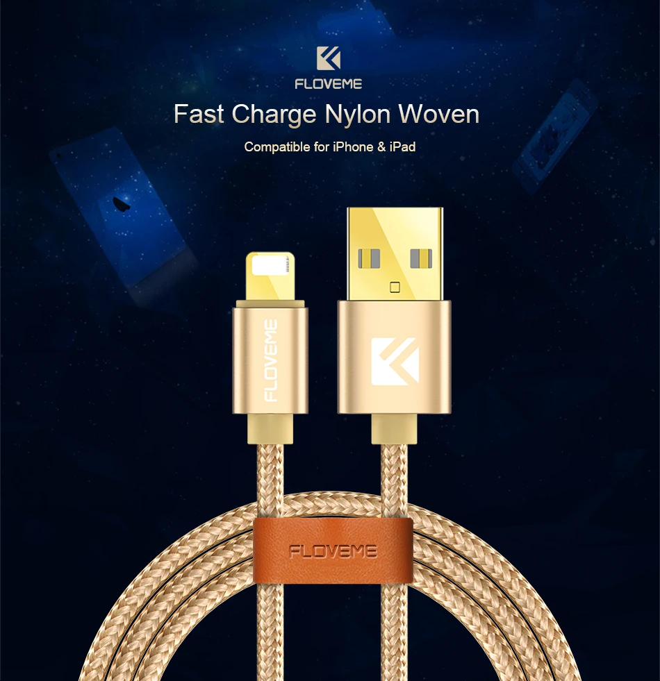 FLOVEME USB кабель для iPhone 8 7 Plus X 5 V/2.1A 1 м кабель Micro-USB в оплетке для Xiaomi 4X для samsung S8 S9 type C зарядное устройство