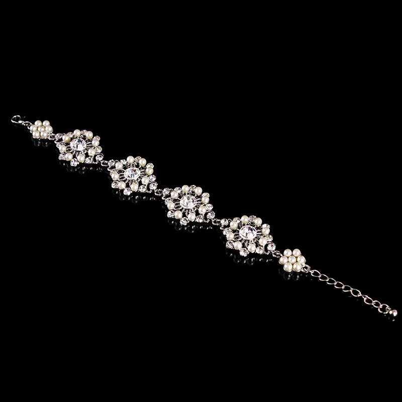 Женский браслет с жемчугом и австрийскими кристаллами свадебная бижутерия|bracelet