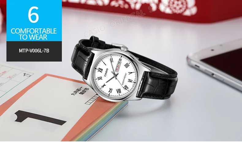 Casio Часы для мужчин Лидер продаж Мода и Бизнес Кварцевые золотые наручные часы MTP-V006 браслет из нержавеющей стали Relogio Casio Masculino