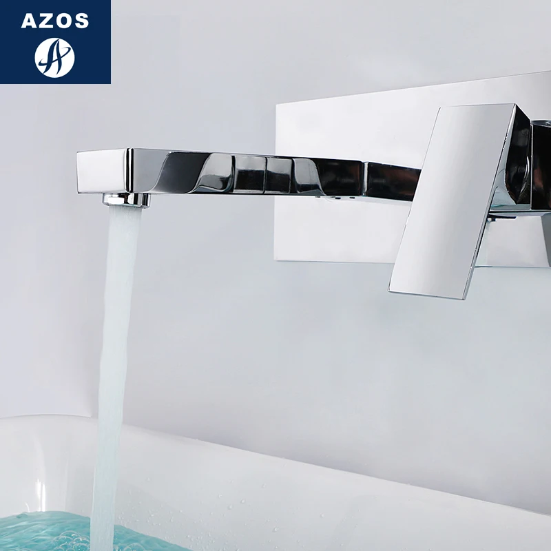 Azos In wall кран сплит умывальник латунный хромированный переключатель холодной и