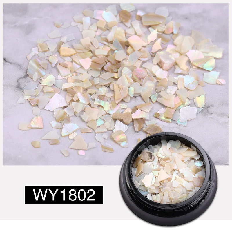 WY1802 Натуральный Abalone Shell неровный Фрагмент дизайн ногтей 3D Шарм украшения ломтик DIY наклейки для ногтей УФ гель акриловые ногти маникюр - Цвет: WY1802