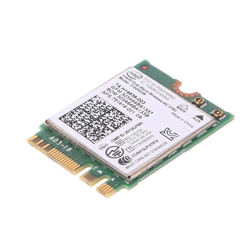 Двухдиапазонный беспроводной процессор Intel 802 11 AC 3160 NGW NGFF Bluetooth-совместимый 4 0 Wifi |