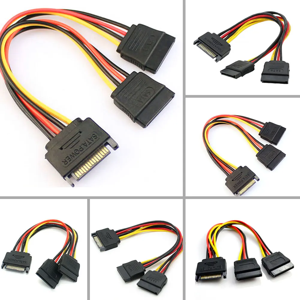 По специальной низкой цене SATA Мощность 15 pin Y сплиттер Кабель адаптер мужчин и