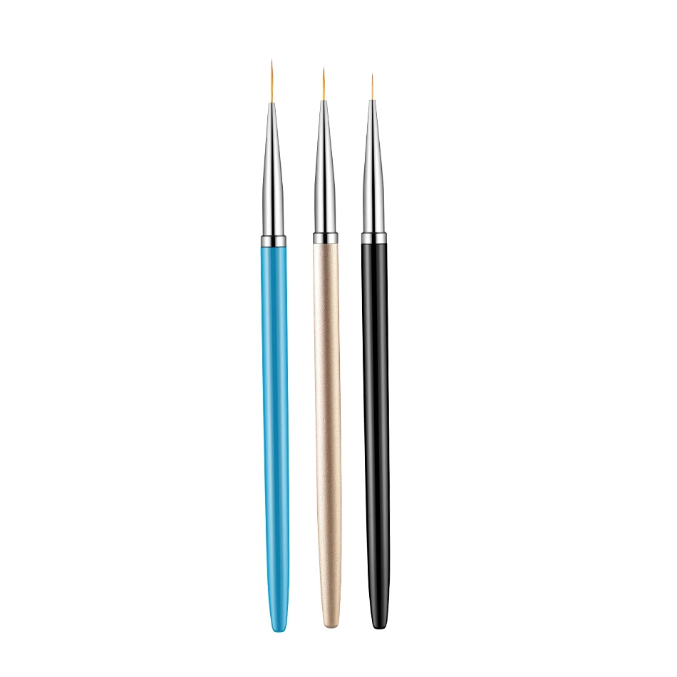 3 Pcs colors ROHWXY Кисть для ногтей кристалл акриловый дизайн ногтей Живопись из линий ручка кисть УФ гель лак Советы 3D дизайн маникюр Рисунок набор инструментов - Цвет: 3 Pcs colors