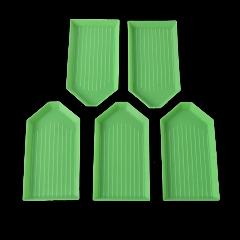 

New Green Diamond Plate 5Pcs 5D Diamond Painting Rhinestone Plate Tray Embroidery Cross Stitch Tool