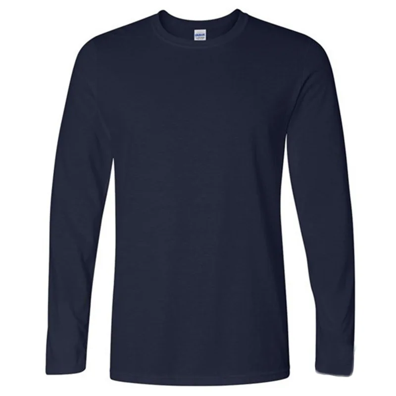 Gildan Brand Men's Long Sleeve T-shirts Spring Autumn Casual O Neck T Shirt Cotton New Fashion Fitness Tops&Tees Homme Camisetas