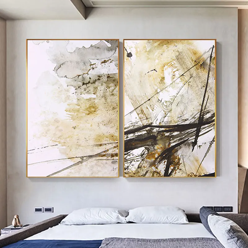 Картина в китайском стиле с брызгами чернил домашний декор современная