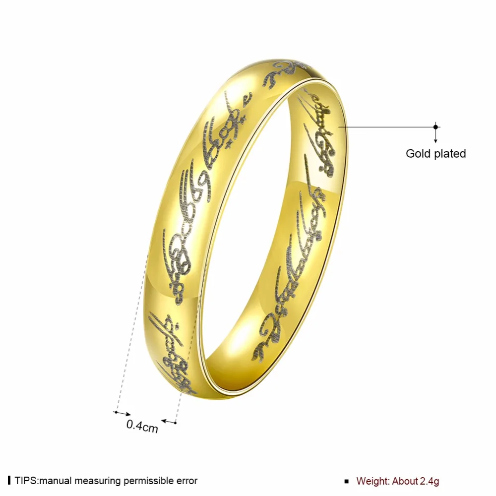 Мода 2017 г. цвет золотистый волшебный узор мужчин кольцо вокруг Модные магия