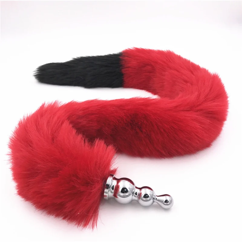 Super Long Anal Plug Fox Tail Dilator Butt Anus Stimulator Stainless Steel Sex Toy for Women H8-5-140F | Красота и здоровье