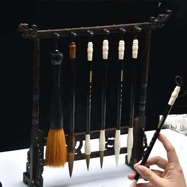 Твердая деревянная стойка для кистей античный простой стиль изысканный