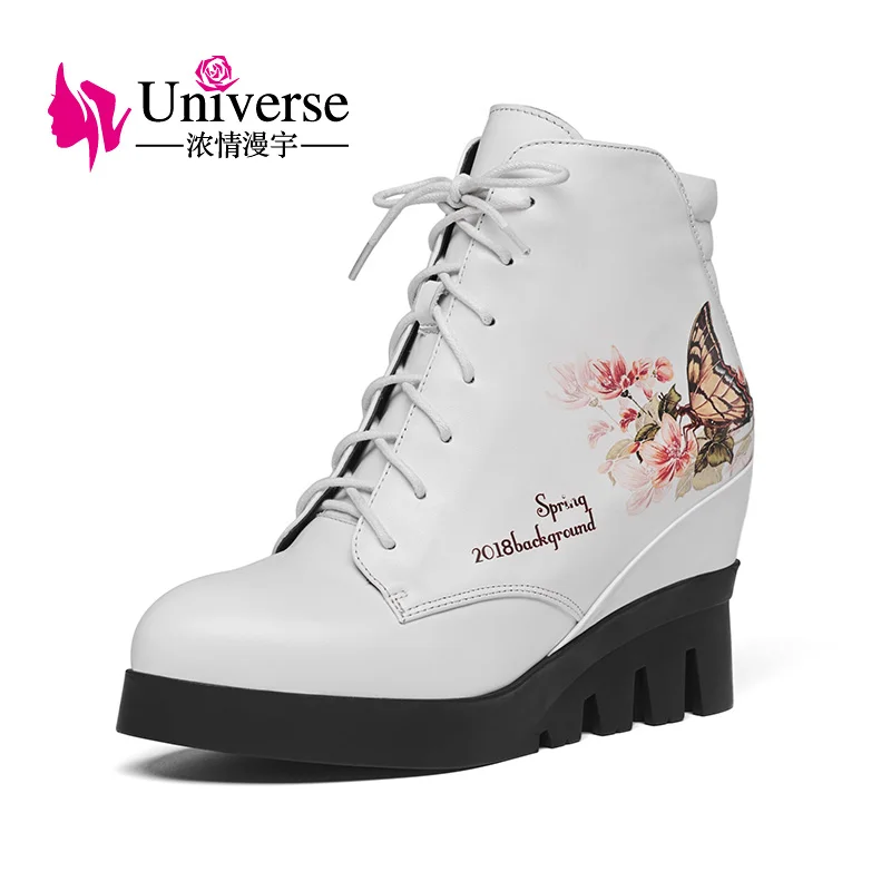 Женские Ботинки на каблуке танкетке со шнуровкой|boots women shoes|fashion shoeswomen fashion shoes |