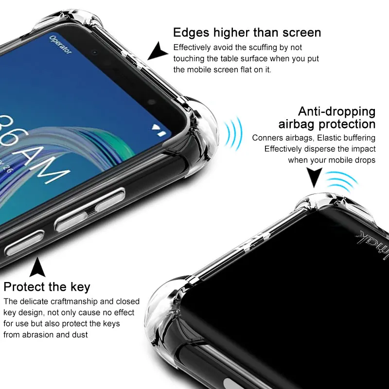 Чехол для Asus Zenfone Max Pro (M1) ZB601KL ударопрочный силиконовый мягкий ТПУ чехол задней