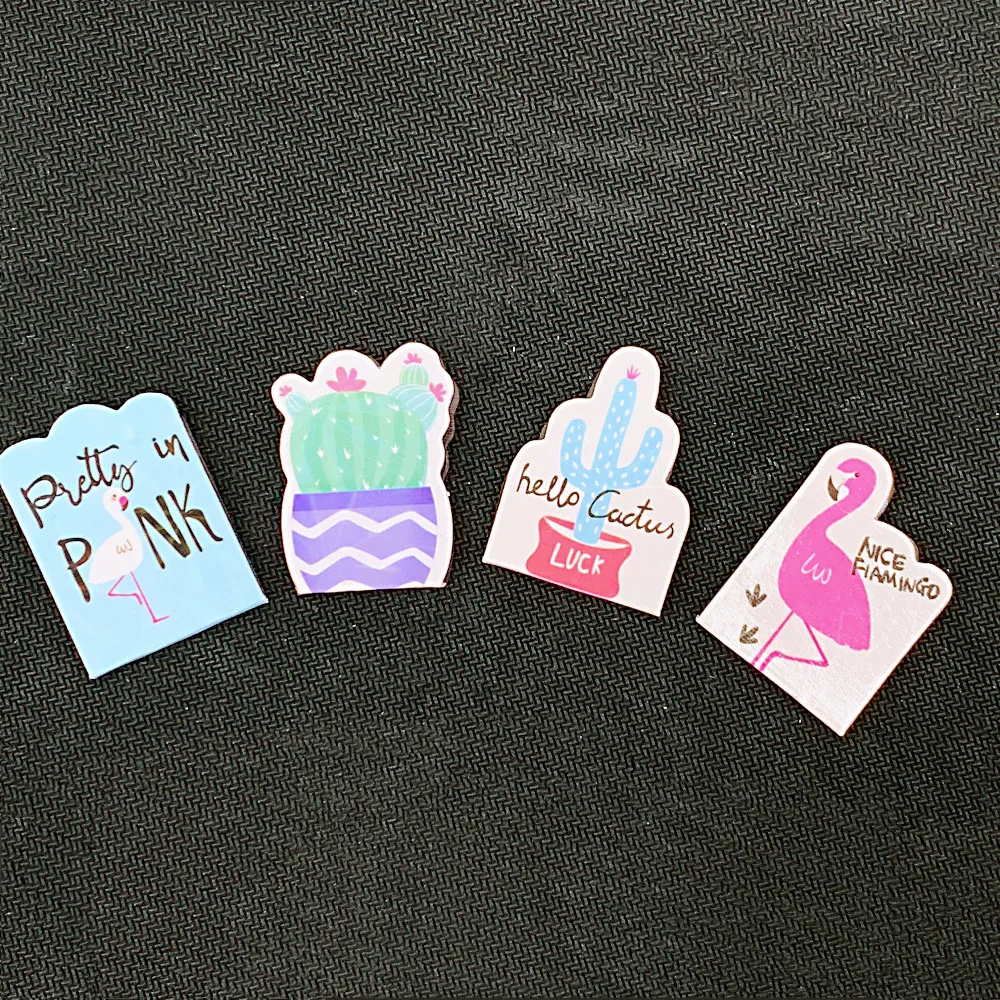 4 шт./компл. магнитные книжные маркеры с изображением кактуса фламинго