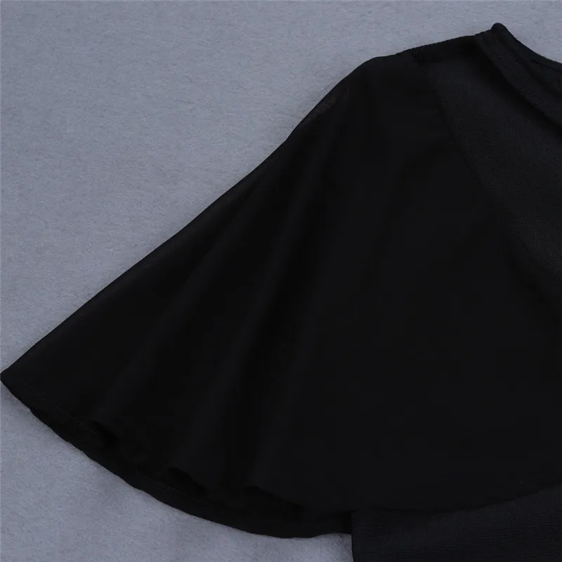 New Summer Black Petal Sleeve Hollow Out Fashion Bandage Women Dress Sexy Prom Party Dresses | Женская одежда