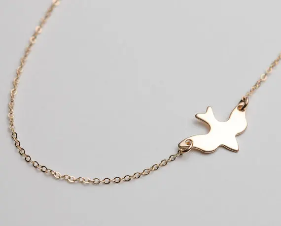 

Flying Soar Bird Necklace Little Swallow Baby Bird Necklace Abstract Minimalist Simple Flat Peace Dove Chain Necklaces