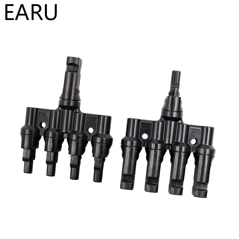 1 pair M/FM Solar Panel 4 to T Branch 30A PV System Waterproof IP67 Connector Coupler Combiner Cable Wire | Обустройство дома