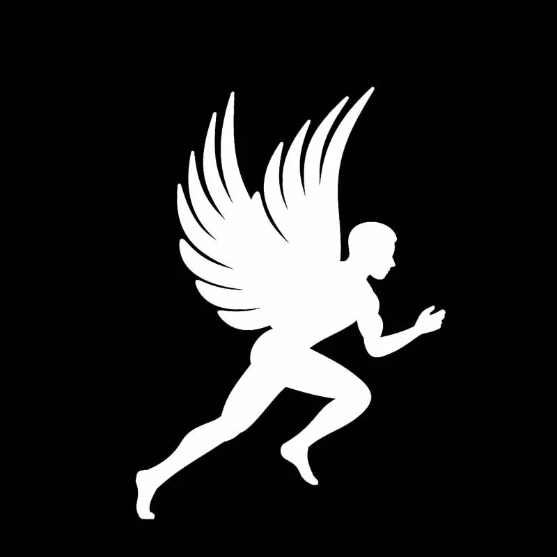 YJZT 8.6*12CM Decal Silhoutte Cool Design Fitness Angel Running Covering The Body Car Sticker Black/Silver C20-1402 | Автомобили и