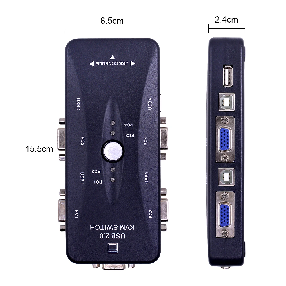 CHIPAL USB 2 0 KVM переключатель 4 порта VGA вручную 1920*1440 для клавиатуры мыши монитора