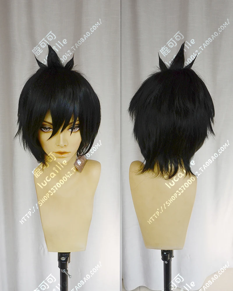 Аниме Fairy Tail Zeref Dragneel косплей парики короткие черные пушистые термостойкие