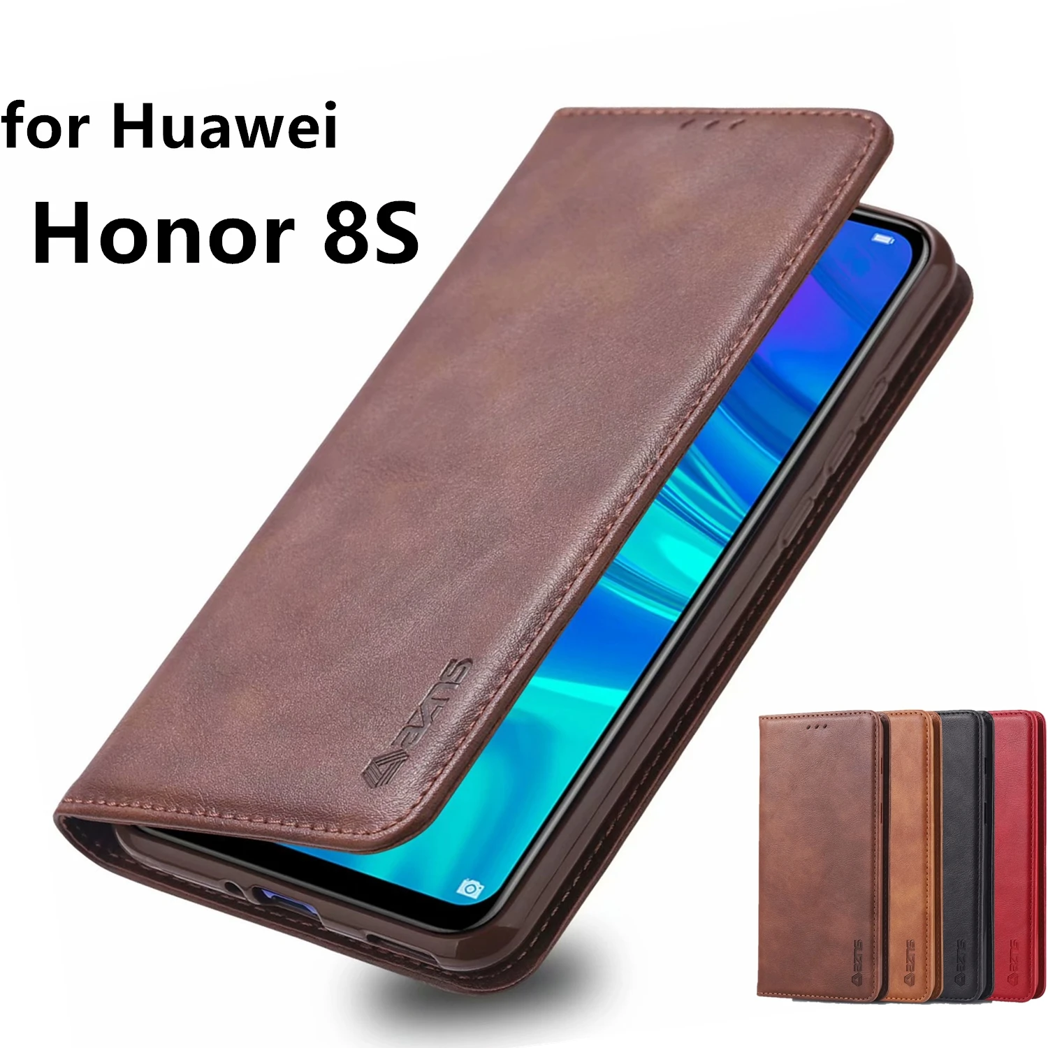Премиум PU кожаный чехол флип для Huawei Honor 8S (как Play 8) ретро матовый бизнес мягкий из