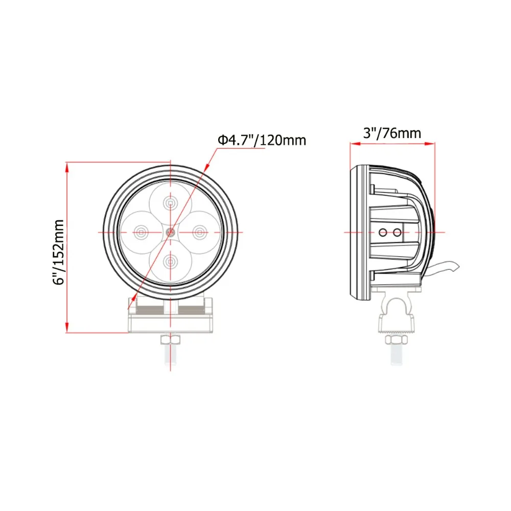 5 &quotдюймовый 40 Вт Круглый автомобилей светодиодный вождения Work Light 12 В сборки Truck