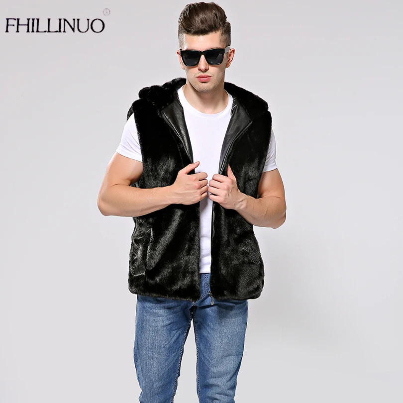 Жилет мужской зимний из искусственного меха Толстая теплая безрукавка с