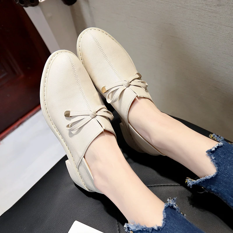 Women Creeper Fashion Spring Butterfly-knot Platform Ladies Shoes For Woman Shallow Slip On Female Footwear f595 | Обувь