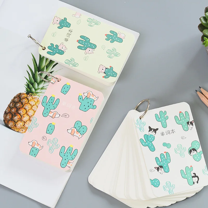 

110 Sheets Cactus & Puppy Dog Vocabulary Notebook School Office Supply Student Stationery Plan Writing Paper