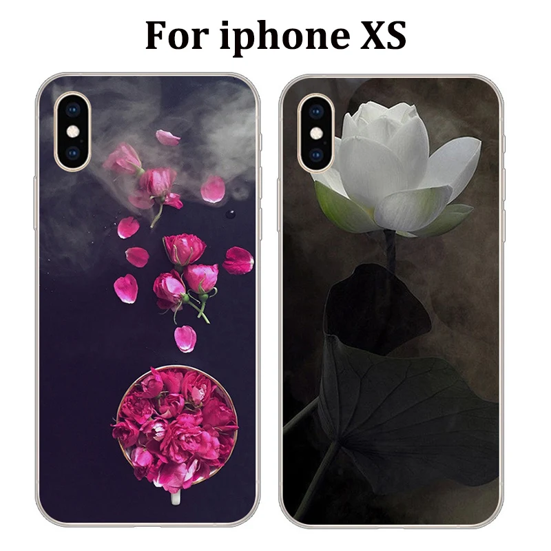 5 8 дюймовый чехол для iphone XS мягкий телефона в цветочек защитный 10S Чехлы