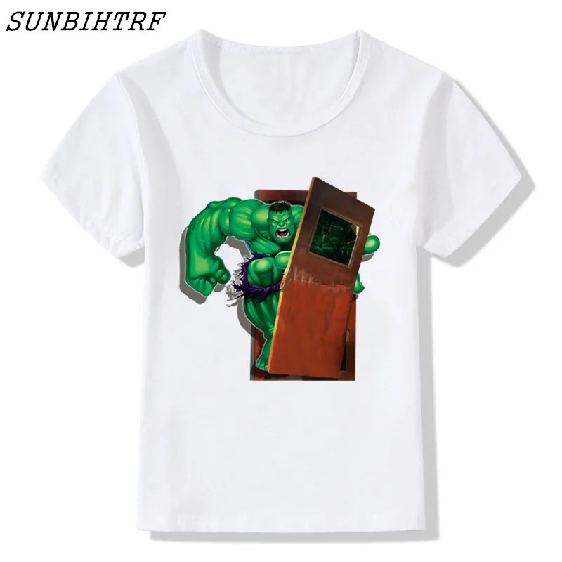 2018 новые футболки с рисунком Халка для мальчиков и девочек Детские Забавные