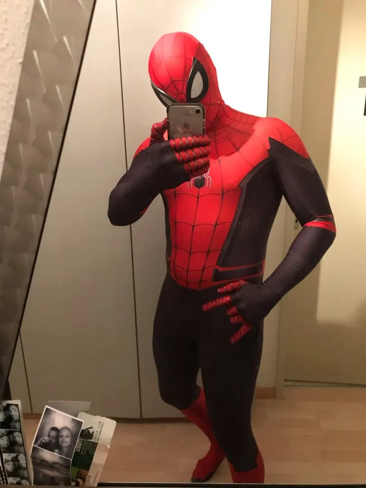 Spider-Man2 костюм для косплея с 3D принтом Человек-паук боди глазами-пауками новинка