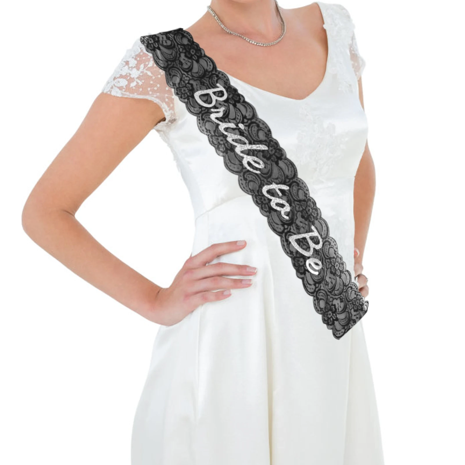 

1pcs White/Black Lace Bachelorette Party Accessories Hen Party Sash Bridal To Be for Bride Party Wedding Supplies Practical