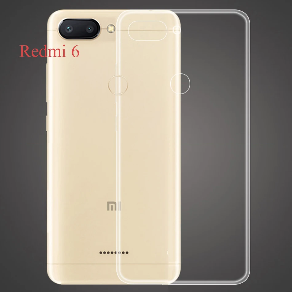 Силиконовый чехол Xaomi redmi 6 pro 6a гелевый Чехол Прозрачная мягкая прозрачная задняя