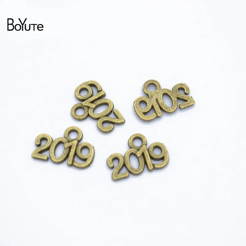BoYuTe(100 шт./лот) металлический сплав 14*9 мм год сувенирные Подвески Diy ювелирные аксессуары 6 цветов