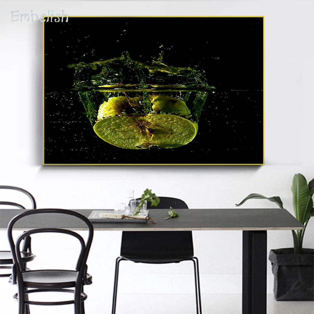 Украшение 1 шт. Прямая поставка постеры на стену с изображением воды лимона для