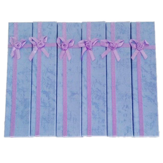 

12 x Purple Long Luxury Card Gift Boxes Watch Display Box For Pendant