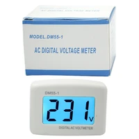 100pcs by dhl fedex lcd digital voltage meter voltmeter ac 80 300v switch plug volt power monitor with backlight 20off