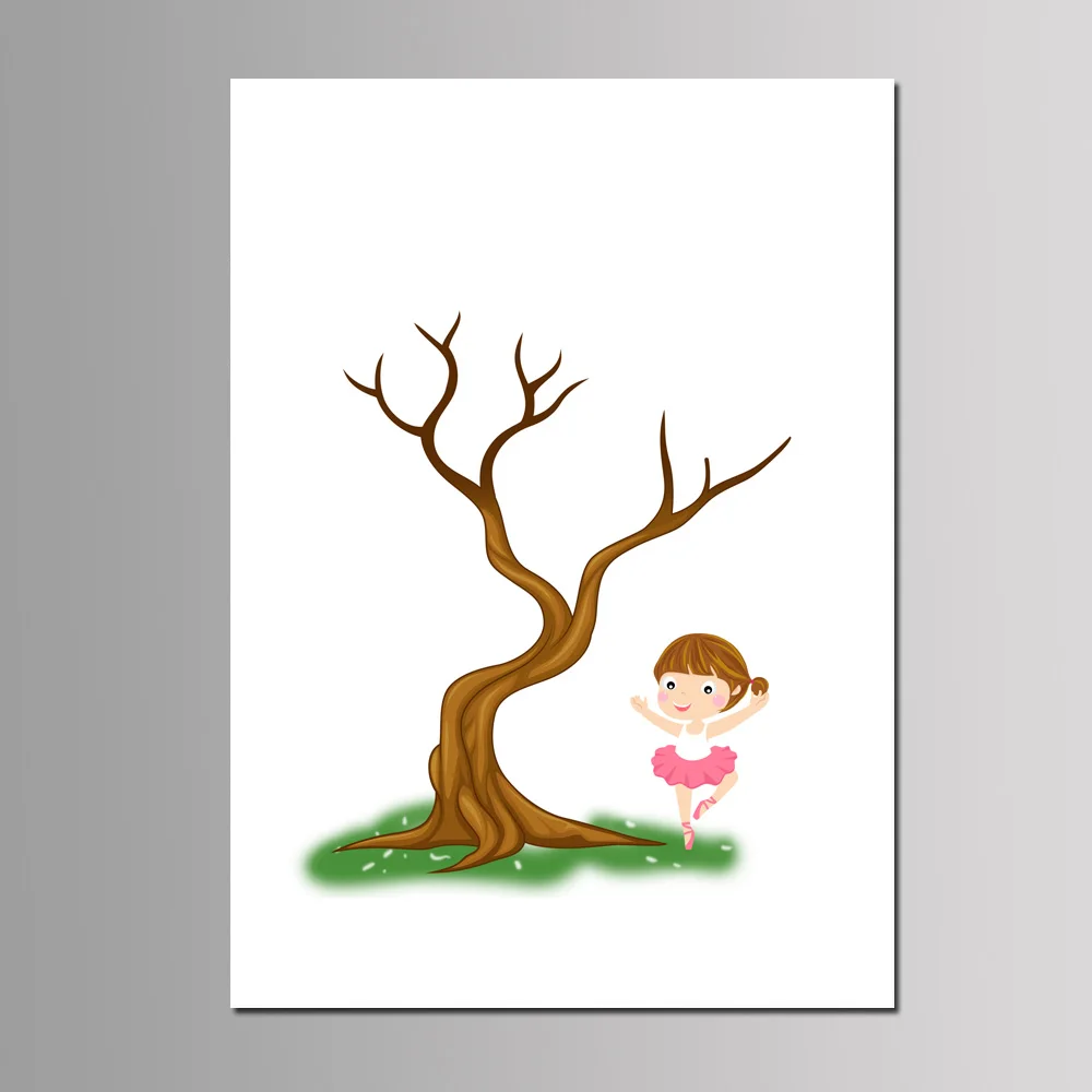 Baby Boy Girl Baptism Party Favor DIY Fingerprint Tree Guest Book Kids Birthday Gift Event Decor Customized Canvas Painting - Цвет: KD-53