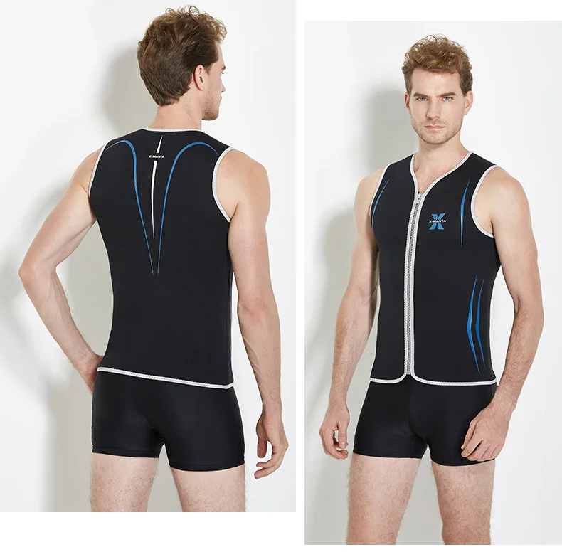 Men's Wetsuits Vest Sleeveless Top 3mm Neoprene Front Zipper / 1.5mm Pants Full Legs for Scuba Diving Surfing | Спорт и