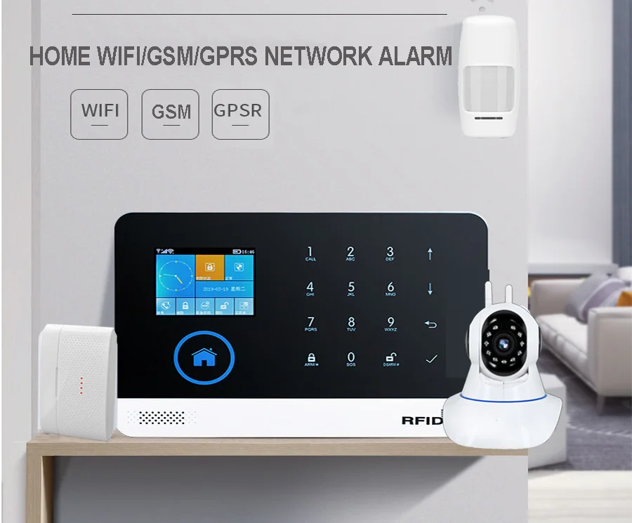 Sgooway завод wifi GSM GPRS беспроводная домашняя охранная сигнализация интегрированная с wifi IP камера