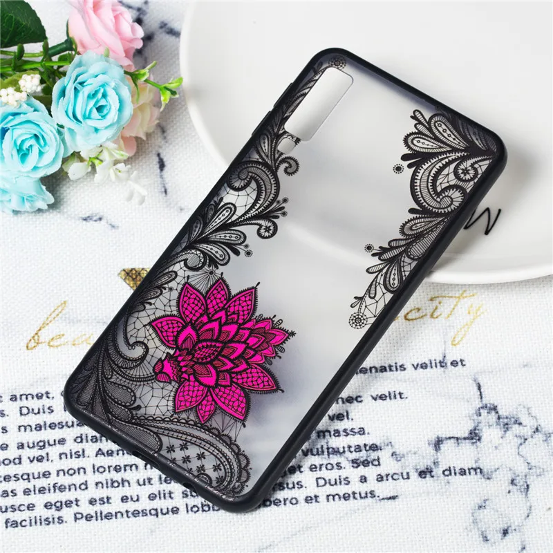 For Cover Xiaomi Mi 9 Case Embossed Lace Rose Soft TPU + PC Phone Bumper Coque 6.39&quot |