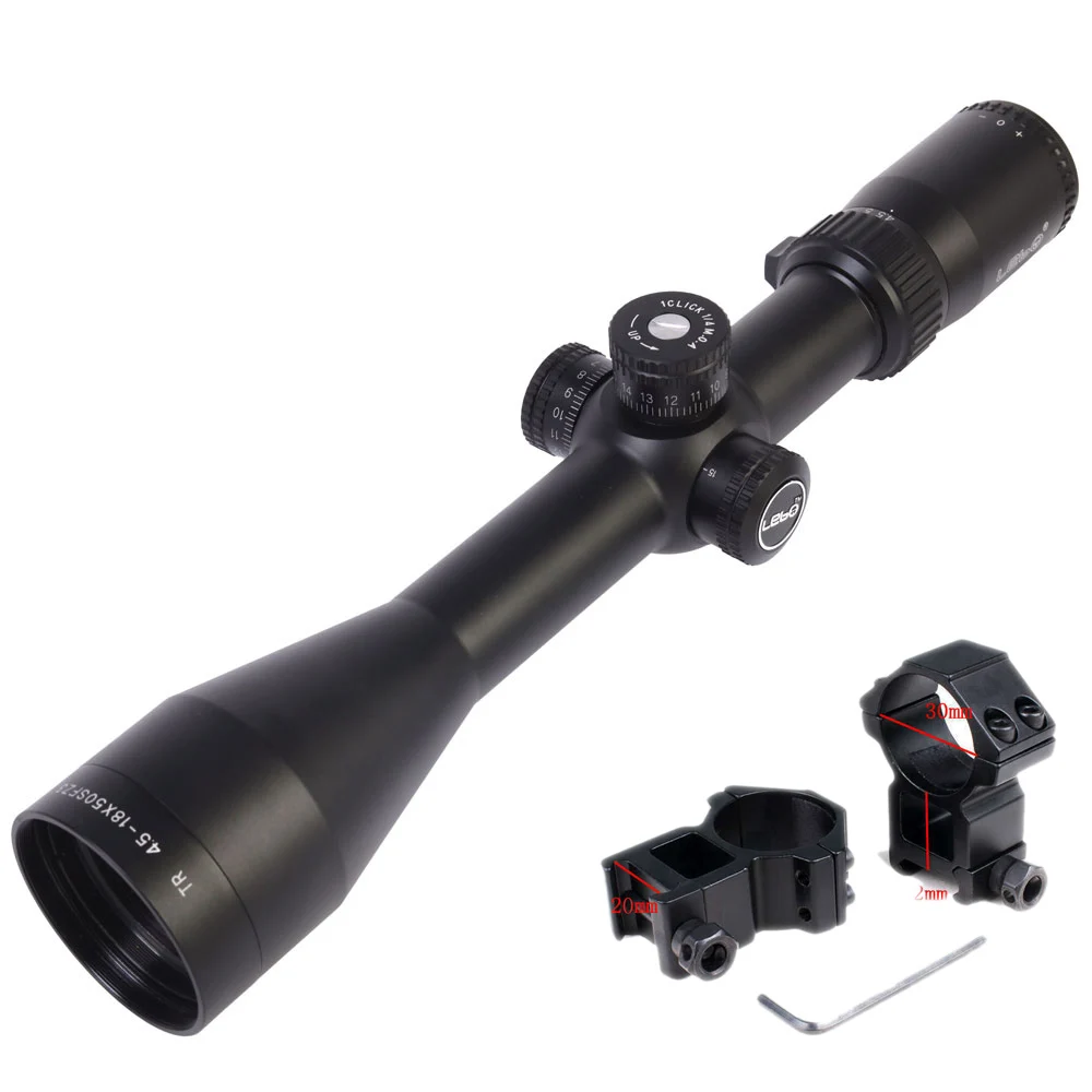 high 20mm mount HD LEBO 4,5-18X50SF охотничьи прицелы 30 мм трубка воздушная винтовка боковая фокусировка AK47 прицел дальность тактический оптика прицелы - Цвет: high 20mm mount