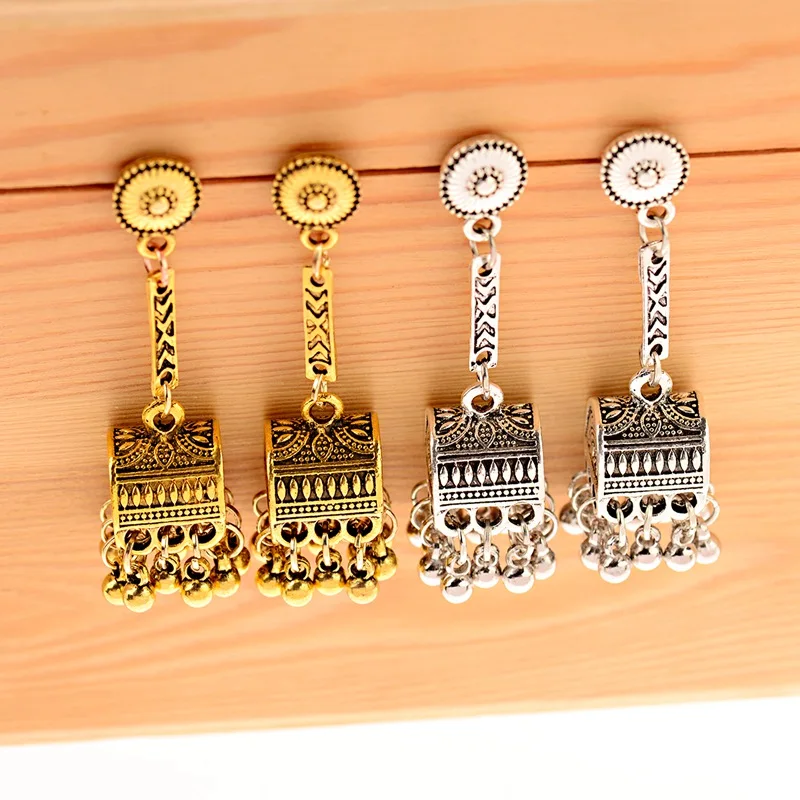 Женские серьги в стиле бохо индийские геометрические длинные хиппи с резным