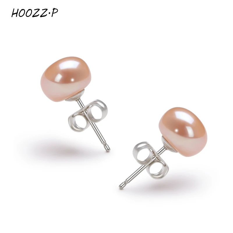 Серьги гвоздики с пресноводным культивированным жемчугом 7 8 мм|stud earrings|earrings