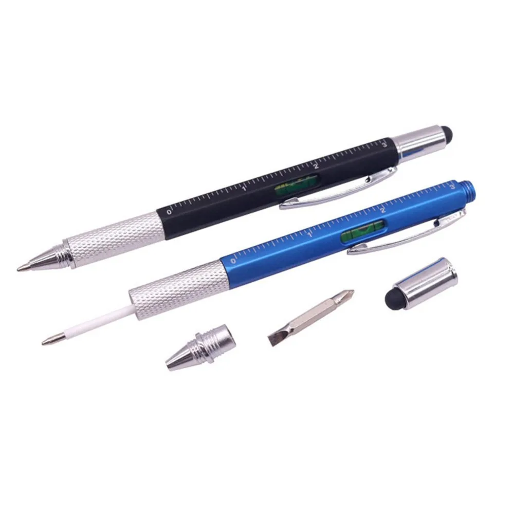 

50 Pcs Multifunctional Ballpoint Pen Level Ruler Screwdriver Stationery Pen Good Goods Are Not Cheap Refill Blue