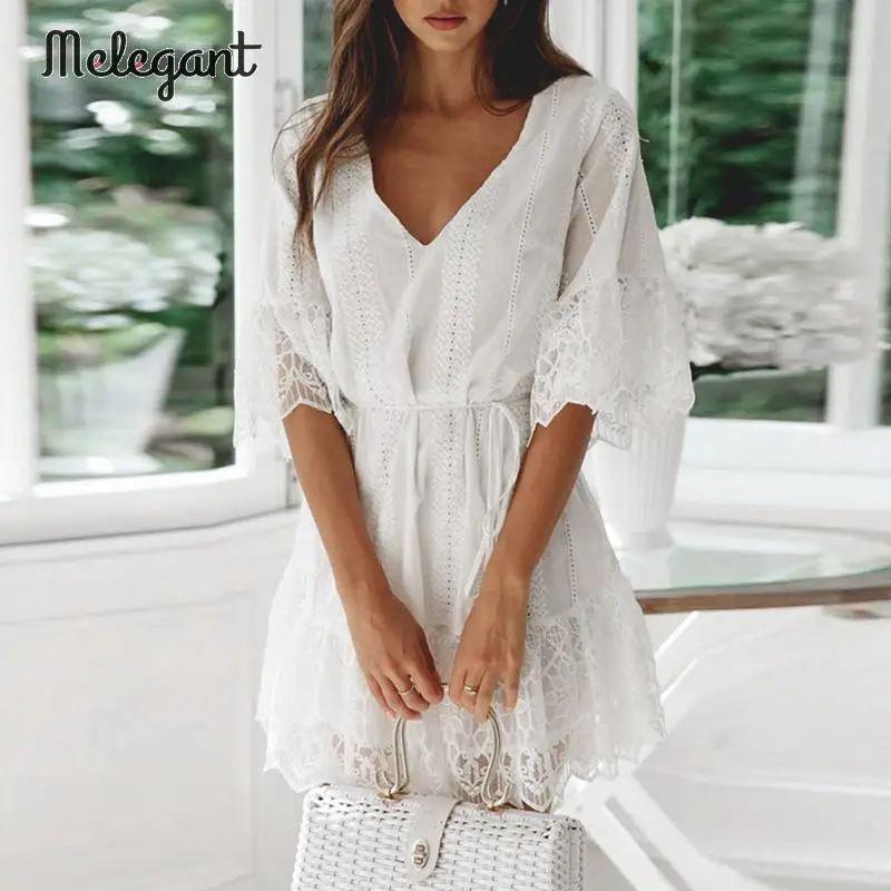 Женское кружевное платье mэлегантные мини-платья с коротким рукавом и кружевной