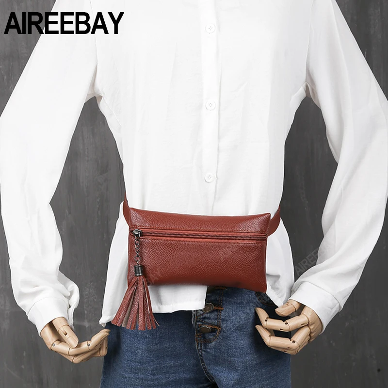 Поясная Сумка AIREEBAY с кисточками для женщин модная забавная сумка брендовые