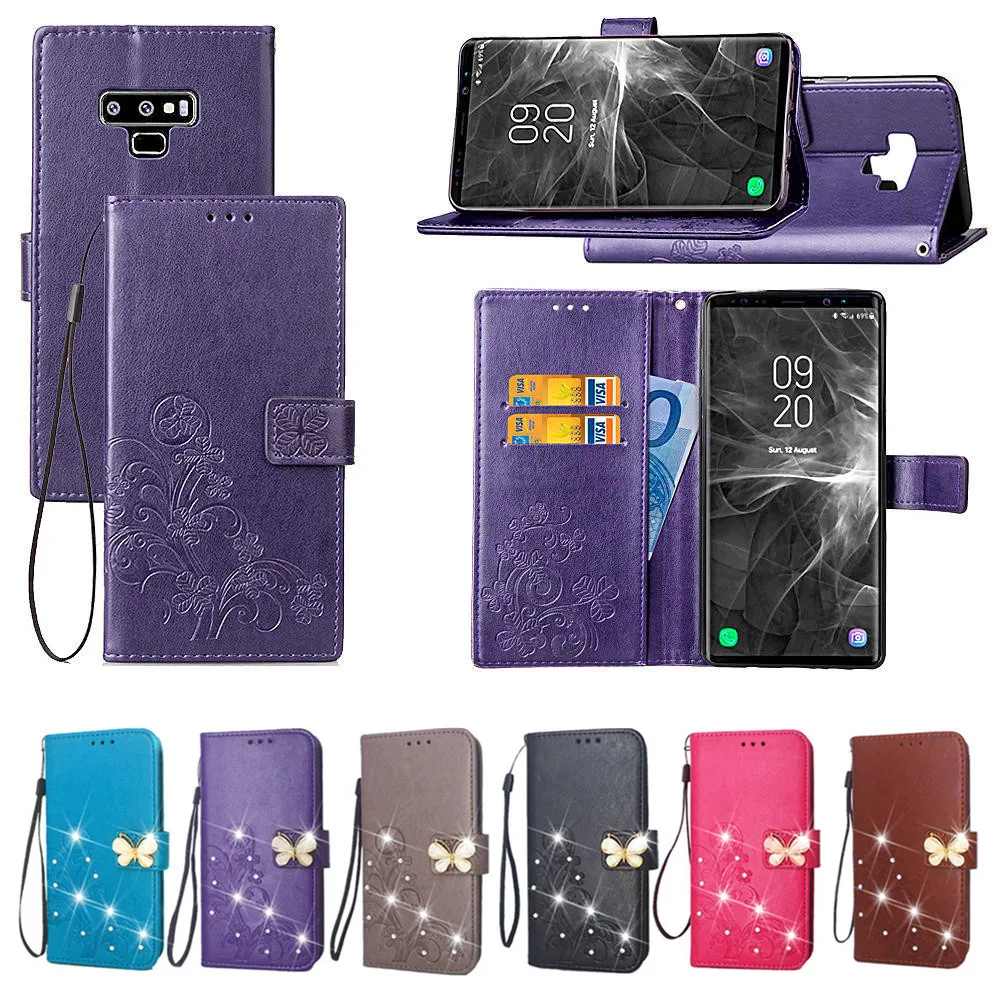 Кожаный чехол бумажник с откидной крышкой для Samsung Galaxy Note 9 8 S8 S9 Plus S20 A51 j5 j7 neo J3 2017 A3