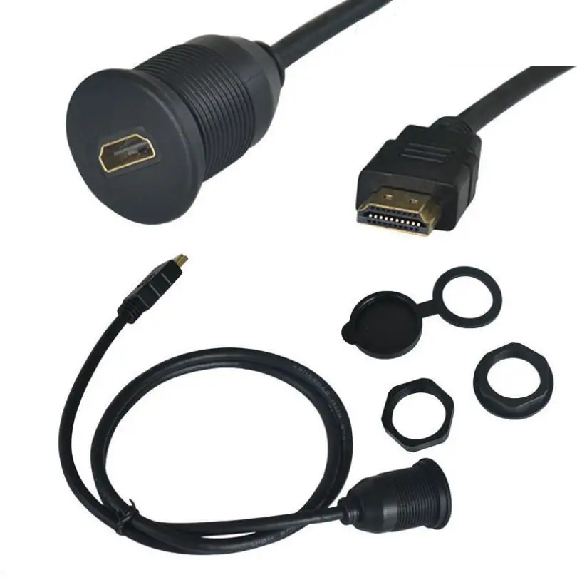 

Водонепроницаемый HDMI-кабель с креплением на панели, IP67, разъем для аудио и видео системы, HDMI для суровых промышленных условий