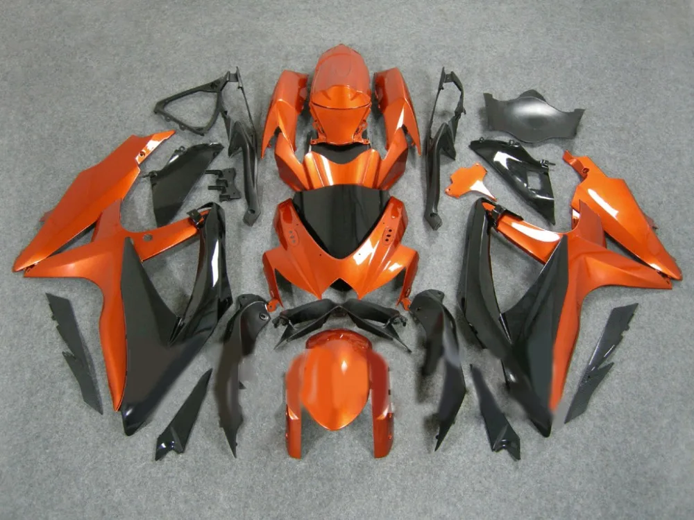

Hey-Fairing kit for SUZUKI K8 GSXR600 GSXR750 2008 2009 2010 orange black fairings set 08 09 10 GSXR 600/750